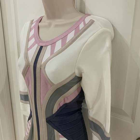 Tribal Design Pink Grey Bandage Dress - Picture 8 of 9